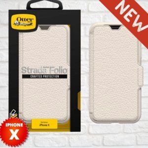 OtterBox iPhone X White LEATHER Folio NIB📱NEW